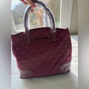 Quilted Burgundy Tote Bag Vera Bradley